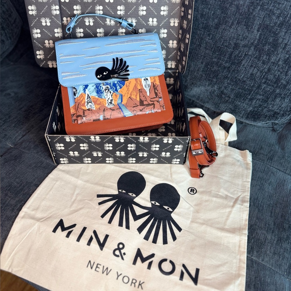 Min & Mon Medium Silas Crossbody Leather - Utopian Landscape